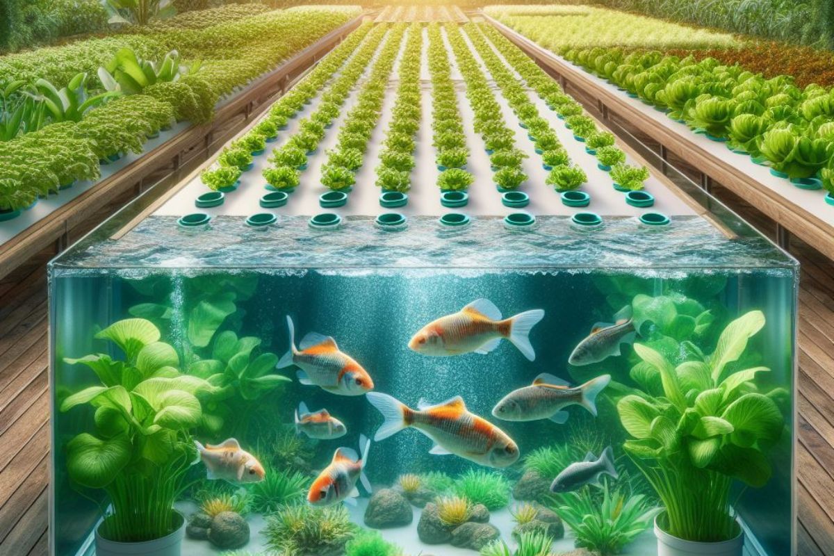 This image symbolizes the harmonious relationship between fish and plants, showcasing the innovative and eco-friendly approach of aquaponics in revolutionizing agriculture.