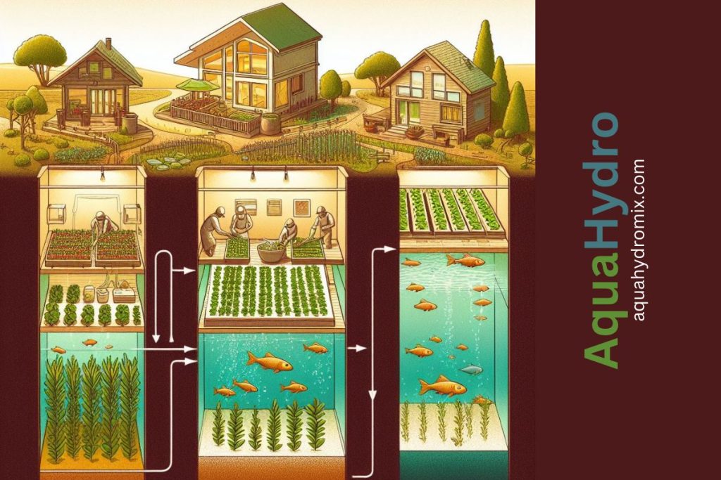 A comparative infographic showcasing the benefits of aquaponics versus traditional farming.