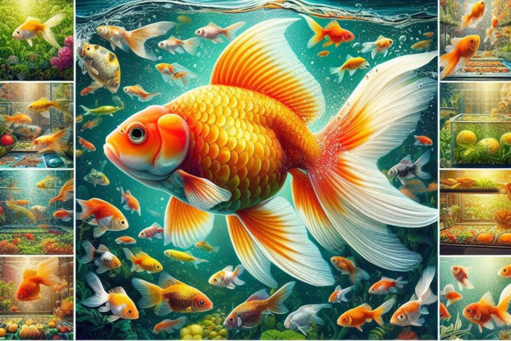 A visually appealing image showcases the diversity of goldfish varieties for aquaponics.
