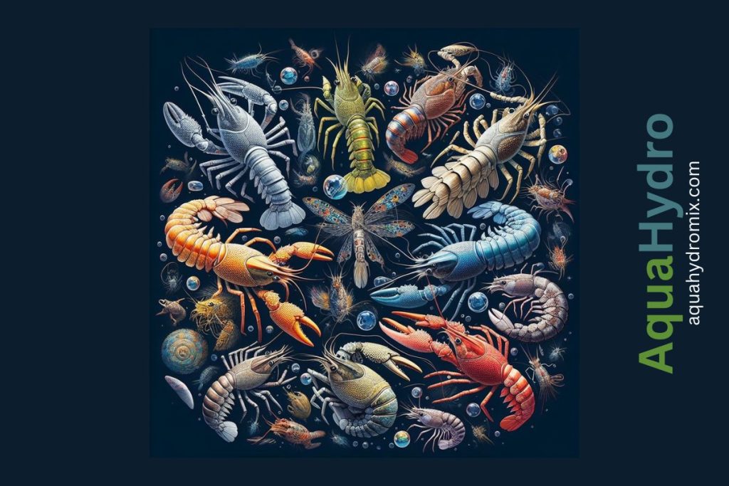 A visually compelling image featuring a selection of crayfish species, underscoring the critical decision-making process in crayfish aquaponics.