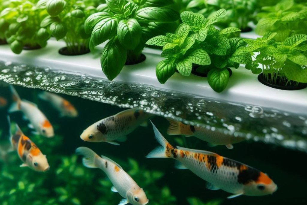 Picture of Aquaponics; showing fish and plants