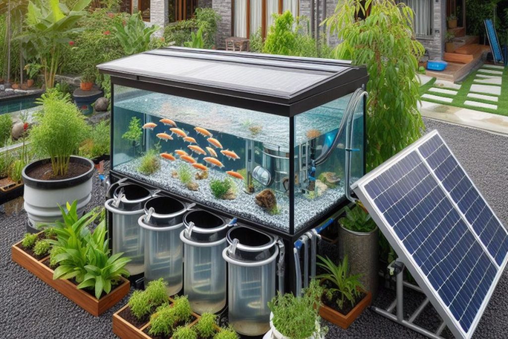A picture showing the components of aquaponics