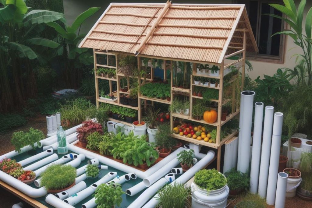 picture of DIY Aquaponics which indicates setting of it.